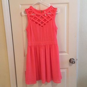 Coral above the knee dress